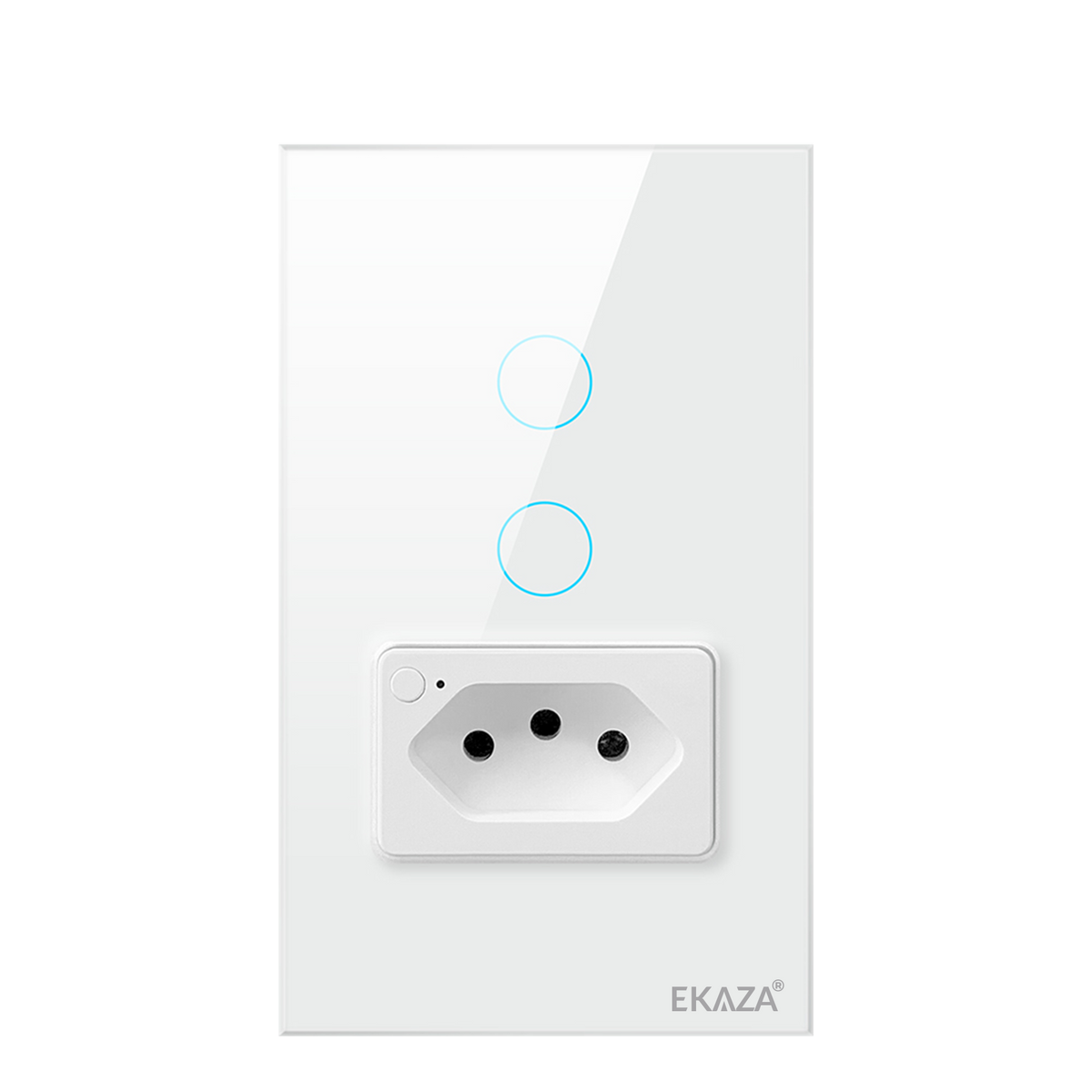 EKAZA Interruptor Com Tomada 20A Touch 2.5D 2 Botões WIFI