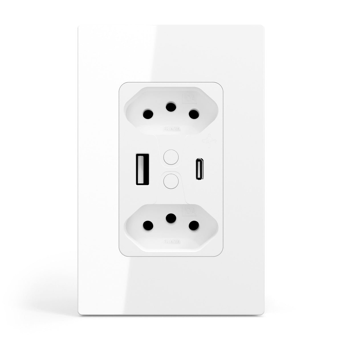 Tomada Dupla Inteligente Alexa E Google C/ Usb Preto - Ekaza