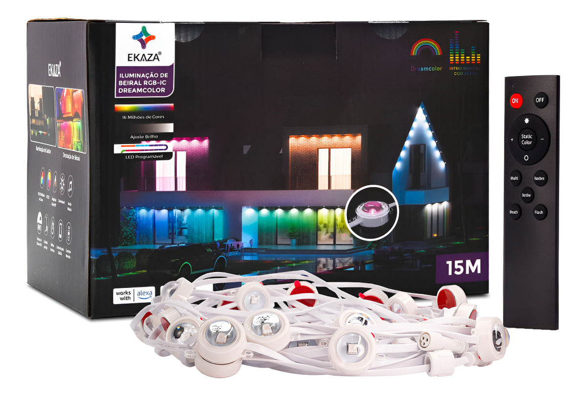 Iluminação Inteligente Para Beirais RGB-IC 15m Wifi