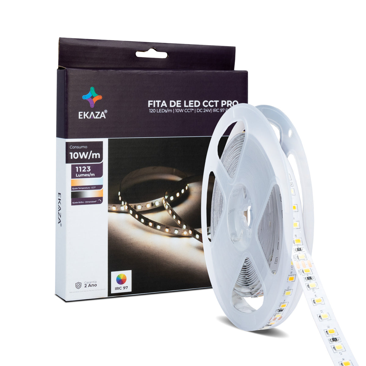 EKAZA Fita CCT 120 LED/m Branco Quente / Frio 5 Metros