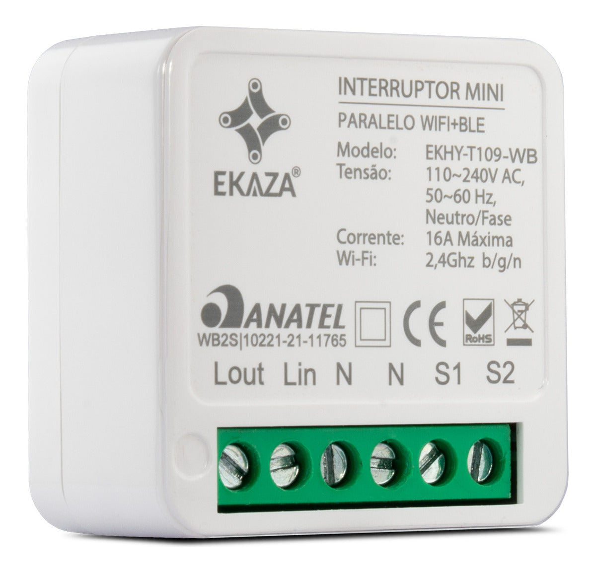 Interruptor Mini Módulo Relé Inteligente ONOFF PARARELOWifi 16A
