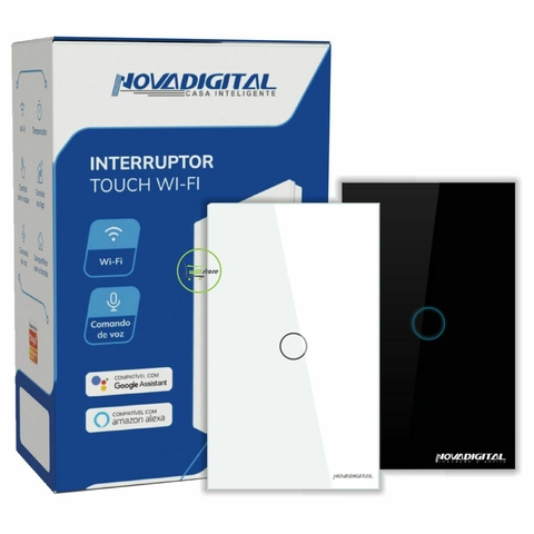 Interruptor de parede Wi-Fi 1 tecla Tecla branca