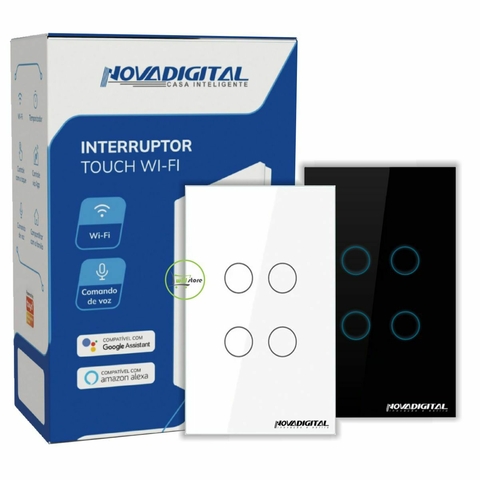 Interruptor de parede Wi-Fi 4 teclas Tecla branca