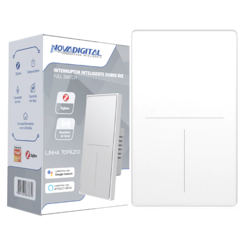 Interruptor de parede Zigbee 3 teclas Vidro premium